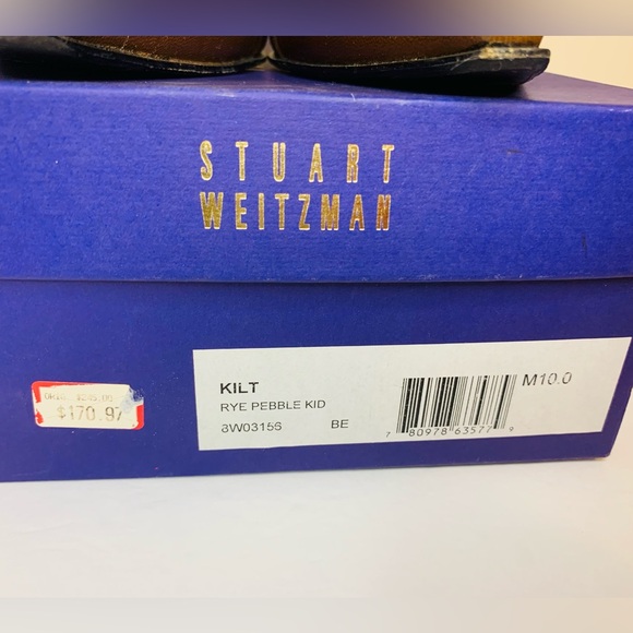 Vintage Stuart Weitzman Kilt Rye Pebble Leather Cognac Brown Oxford Pump SZ 10! - Picture 9 of 12
